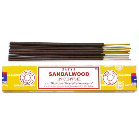 Satya Incense Sticks, Sandalwood, 15g